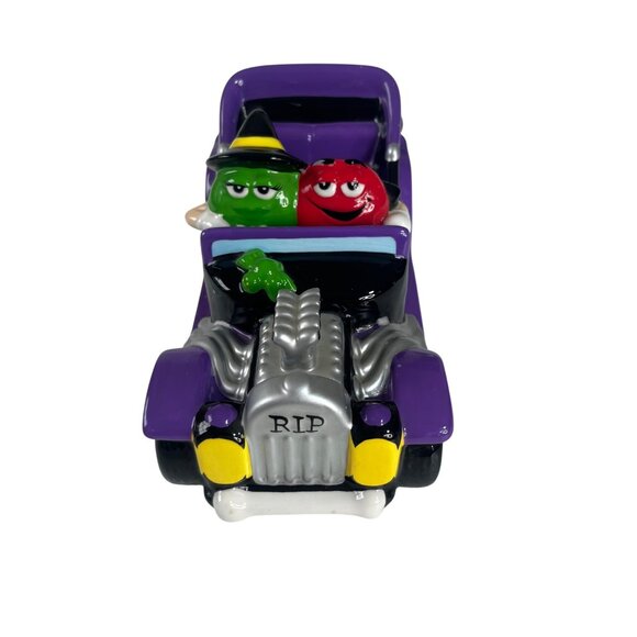 M&M's Halloween Hot Rod Car Candy Dish Ceramic Purple Black Galerie 2003 - Picture 5 of 10